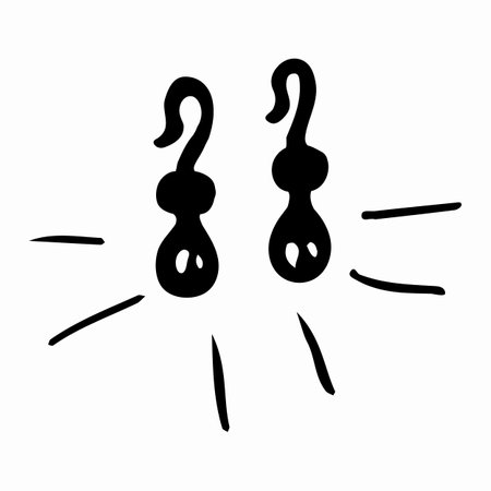 Earrings with gem hand drawn outline doodle icon. Female accessory - earrings vector sketch illustration for print, web, mobile and infographics isolated on white background.のイラスト素材