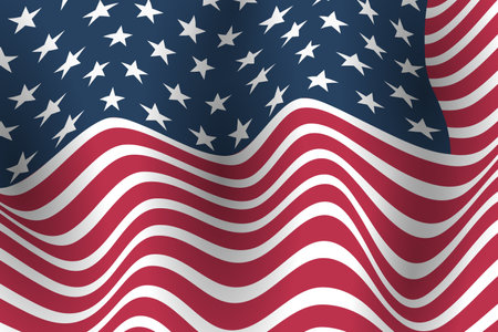 United States Flag Vector Closeup Illustrationのイラスト素材