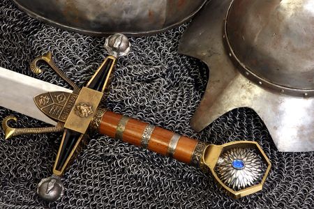 The big grey rat on a knightly armourの写真素材