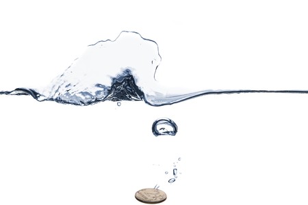 Freakish splashes transparent close up at its finest.の写真素材