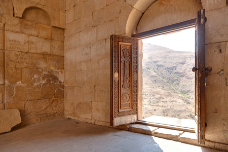 Interior of the ancient Christian temple Noravank in the mountains of Armeniaのeditorial素材