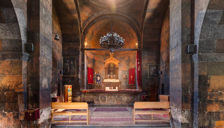 Interiors of the temple complex Hor Virap in the mountains of Armeniaのeditorial素材