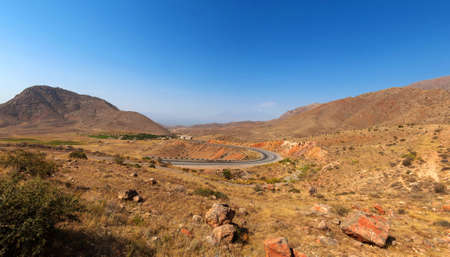 The asphalt road in the mountains of Armeniaの写真素材