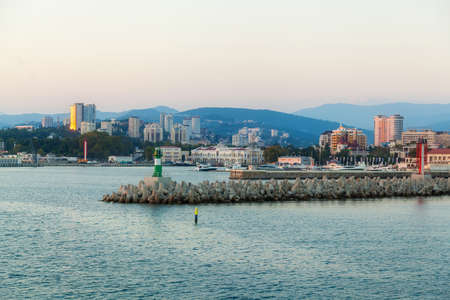 Seaside pier of the city of Sochiの写真素材