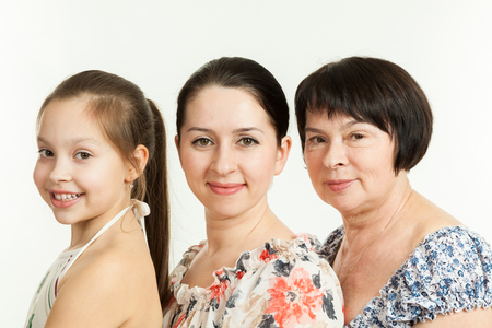 three generations of women. grandmother, mother and daughterの写真素材