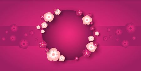 Frame of flowers for invitations, seasonal greetings, wedding printing, seasons of sale, mothers day, womens dayのイラスト素材
