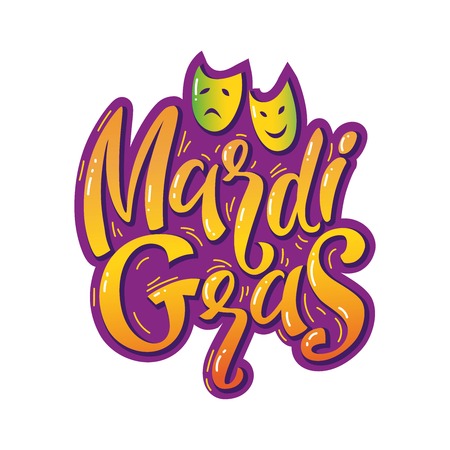 Mardi gras carnival party design. Fat tuesday, carnival, festival. Vector illustration. For greeting card, banner, gift packaging, posterのイラスト素材