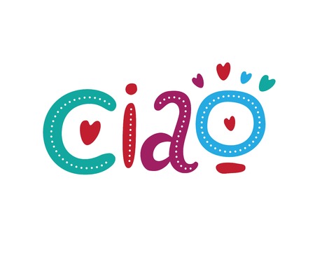 Lettering Ciao. Ideal for web, banner, tag, invitationのイラスト素材