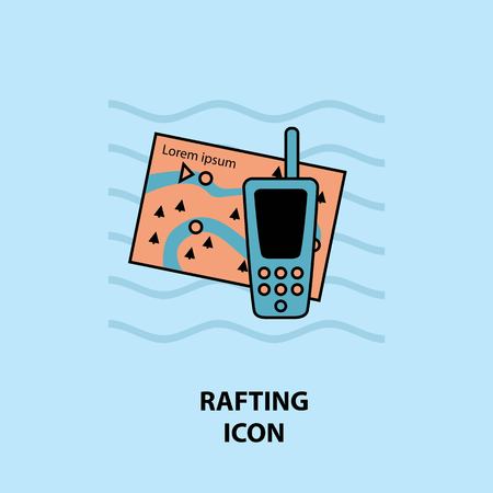 Set of rafting icons. Vector illustration for website, print and advertising.のイラスト素材