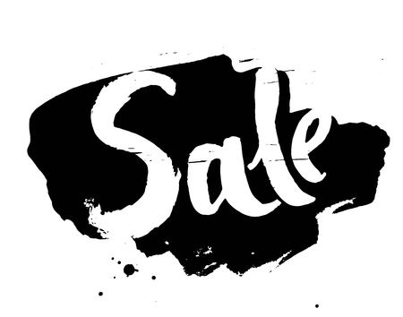 Lettering merry Christmas with hand-made graphics depicting the fairy-tale forest with deer, tree, gift and month in the sky. For postcard, poster, banner design. Vector illustrationのイラスト素材