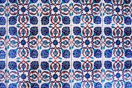 Beautiful surface of the table, made of vintage, ceramic tilesの写真素材