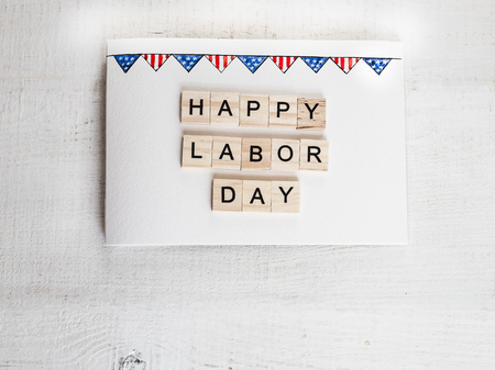 Beautiful greeting card on Labor Day. Preparation for the holidayの写真素材