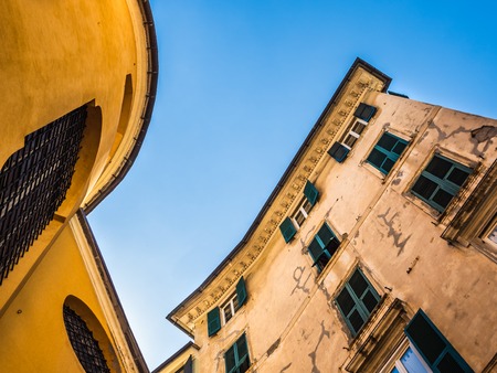 Beautiful houses of the fabulous city of Genoaの写真素材