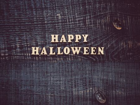 Happy Halloween. Beautiful greeting card. Place for your inscription. Top view, close-up. Congratulations to loved ones, relatives, friends, colleaguesの写真素材