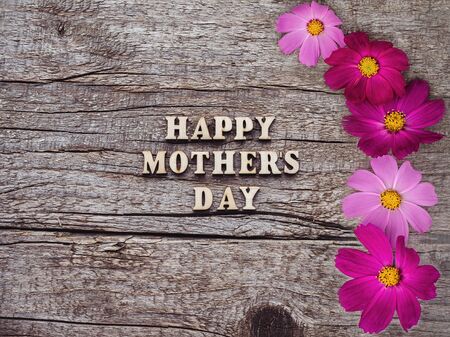 Mothers Day. Beautiful greeting card. Close-up, view from above. Congratulations for family, relatives, friends and colleaguesの写真素材