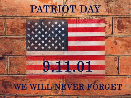 Patriot Day. Beautiful greeting card. Close-up, view from above. National holiday concept