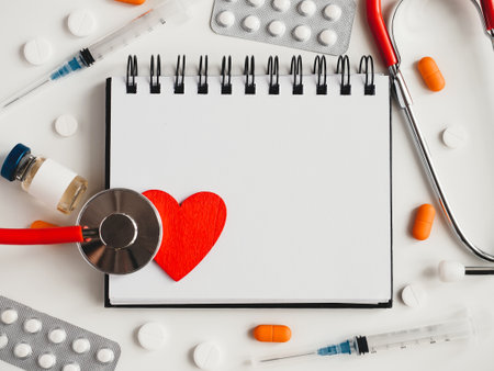 Happy Doctors Day. Greeting Card. Close-up, top viewの写真素材