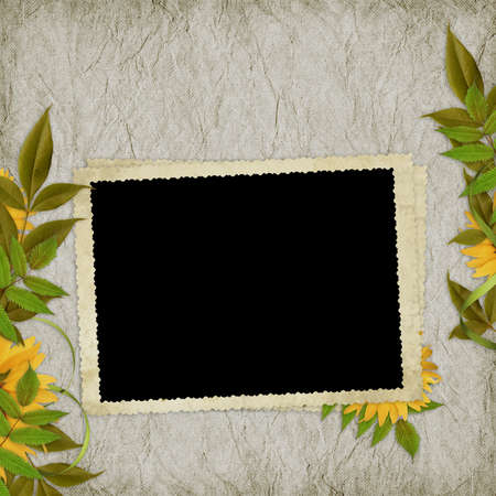 Card for the holiday  with  flowers on the abstract backgroundの写真素材