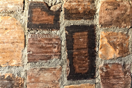 The background is made of old brickwork. Texture.の写真素材
