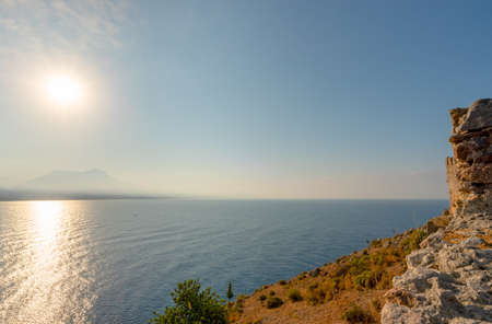 Beautiful view from the cliff of Alanya to the Mediterranean Sea at sunrise