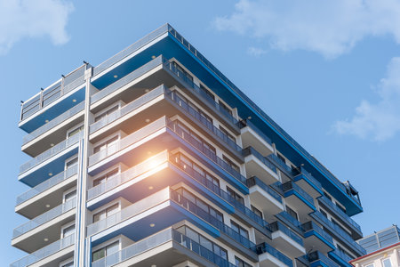 Modern apartment buildings in a residential area of Alanya, Turkey.の写真素材