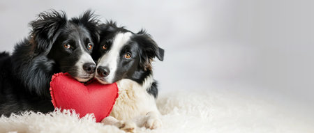 Two dogs on a Valentine's Day date. Generative AIの素材