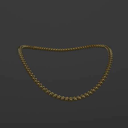 gold and shiny gold chain around the neck on a dark gray backgroundの写真素材