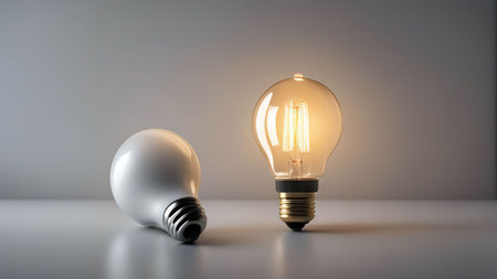 Glowing glass light bulbs - 3D illustration
