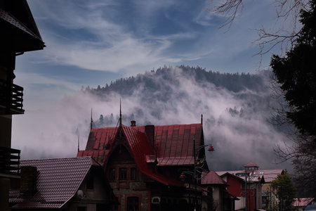 Winter landscape with Romanian mountains