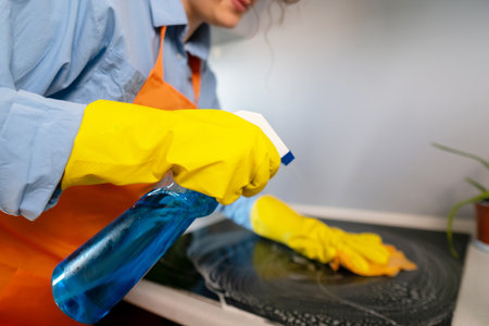 Cleaning products have antiseptic properties, helping to eliminate germs, bacteria, and viruses, essential for maintaining a healthy home.の写真素材