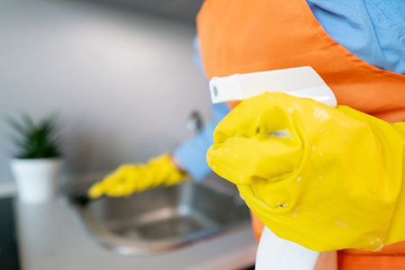 Cleaning services for busy people offer a practical solution to maintain order in the home or office without doing the cleaning themselves.の写真素材