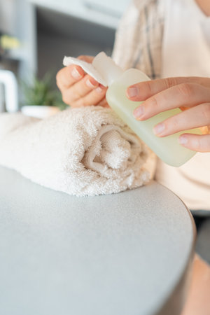 Step by step home manicure guide on nail cleaning polish application and cuticle care for a...