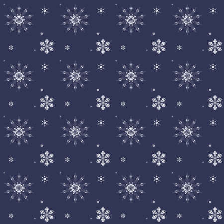 Seamless winter Christmas pattern made of white and snowflakes on a blue background. Winter concept. Happy New Year and Happy Christmas holidays. Print winter backgrounds on textiles, fabrics, wallpaper.の写真素材