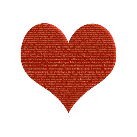 The red heart is isolated, illustration. valentine's day. The text inside the heart.の写真素材