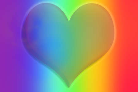 A heart on a blurry rainbow-colored background. LGBT-the concept of gay pride, transgenderism.の写真素材