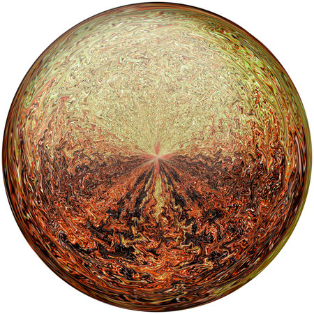 A fiery magic ball, a sphere with lava. isolated. superstition, mysticism. Illustration.の写真素材
