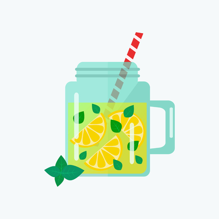 Lemonade in jar illustration designのイラスト素材