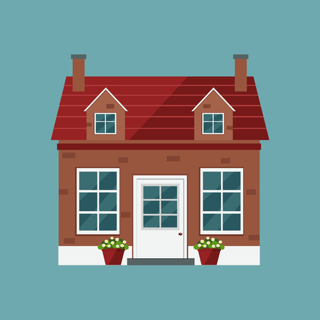 House illustration. Country houseのイラスト素材