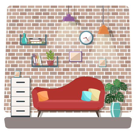 Living room vector illustration.のイラスト素材