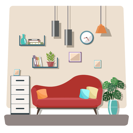 Living room vector illustration.のイラスト素材