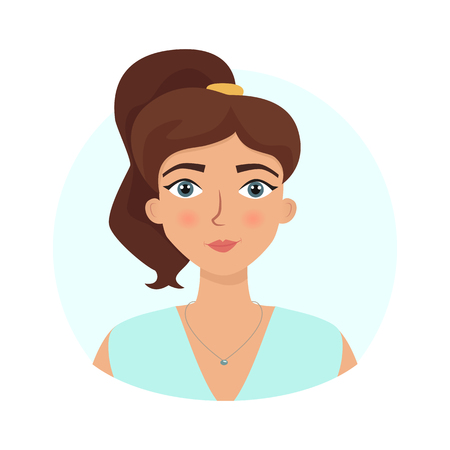 Woman's face. Vector flat illustration.のイラスト素材