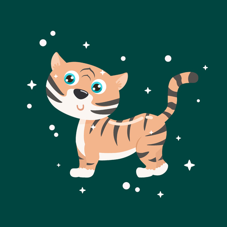 Cute tiger vector illustrationのイラスト素材
