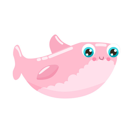 Cute shark vector illustration. Colorful fish. Flat design. のイラスト素材