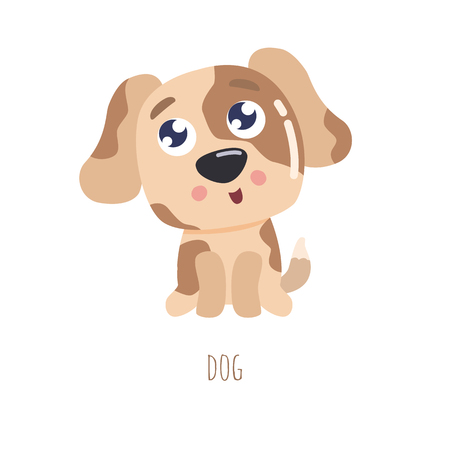Cute puppy vector illustration. Flat design.のイラスト素材