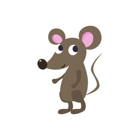 Cute cartoon mouse vector illustration.のイラスト素材