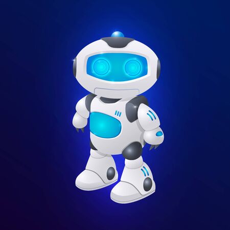 Modern robot character vector illustration. Future technologies, artifical intelligence.のイラスト素材