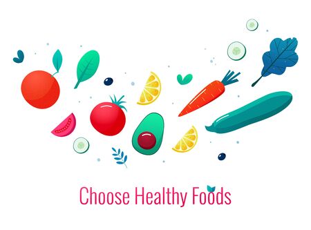 Concept of healthy eating, lifestyle vector illustration.のイラスト素材