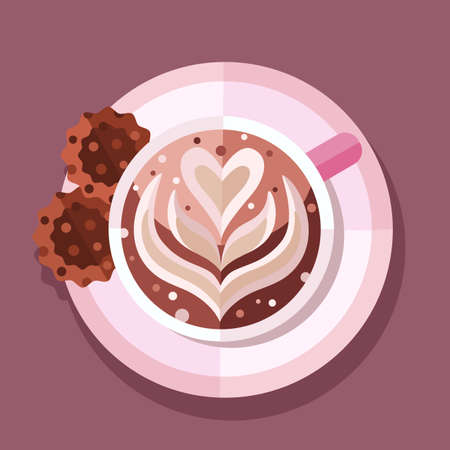 Cup of coffee cappuccino vector illustration.のイラスト素材