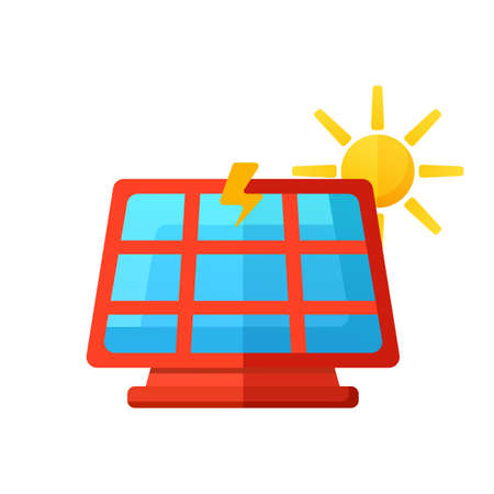 solar panel vector iconのイラスト素材