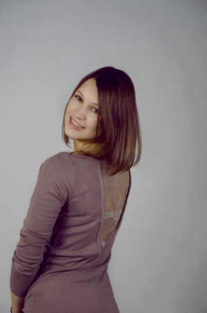 Girl in evening dressの写真素材